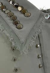 PINKO CAITLIN CAMICIA RICAMO STRASS GRIGIO