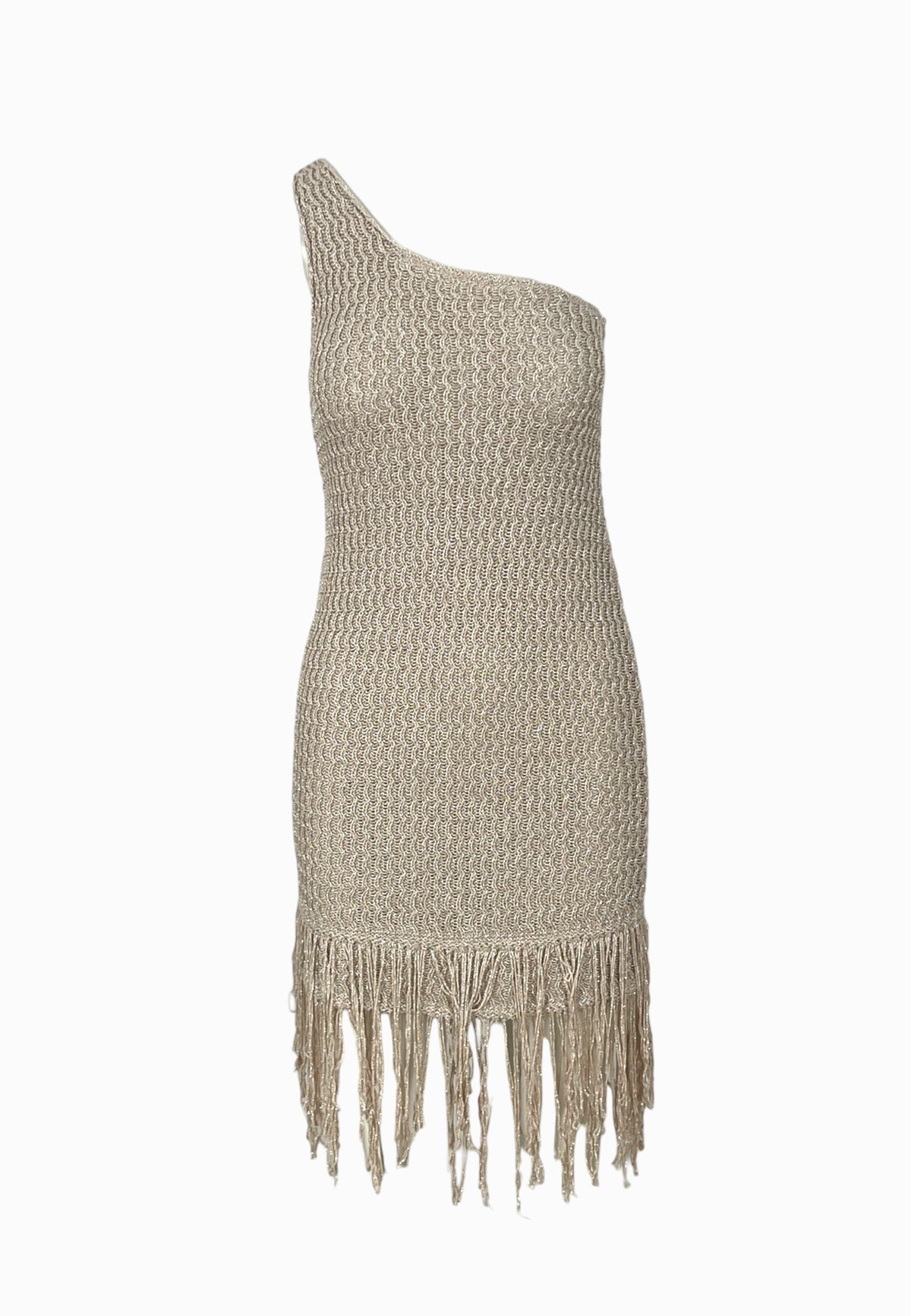 PINKO JUNIPEROS ABITO LUREX BEIGE