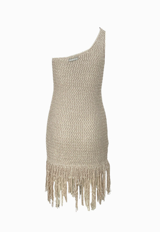 PINKO JUNIPEROS ABITO LUREX BEIGE