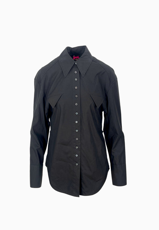 PINKO MAGGIOLINO CAMICIA COTONE NERO