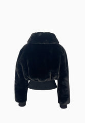 PINKO BAGELS BOMBER ASPEN VISONE NERO