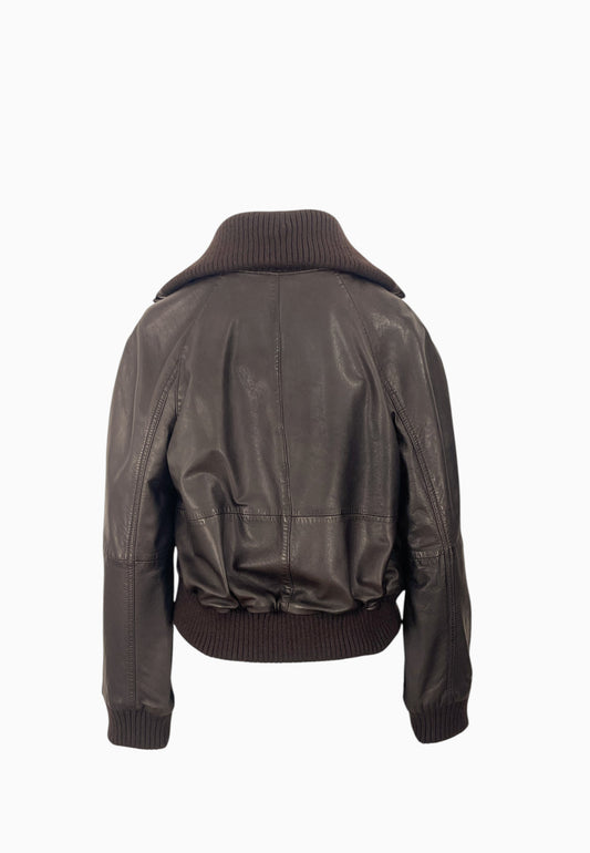 PINKO BLUMA BOMBER PELLE MORO