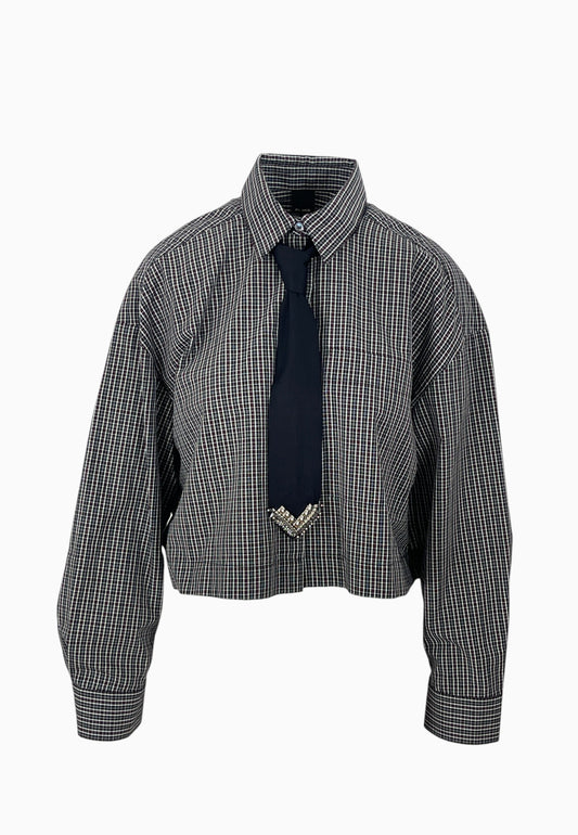 PINKO CARLINA CAMICIA RICAMO NERO