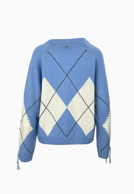 PINKO BERNA PULL AZZURRO PANNA
