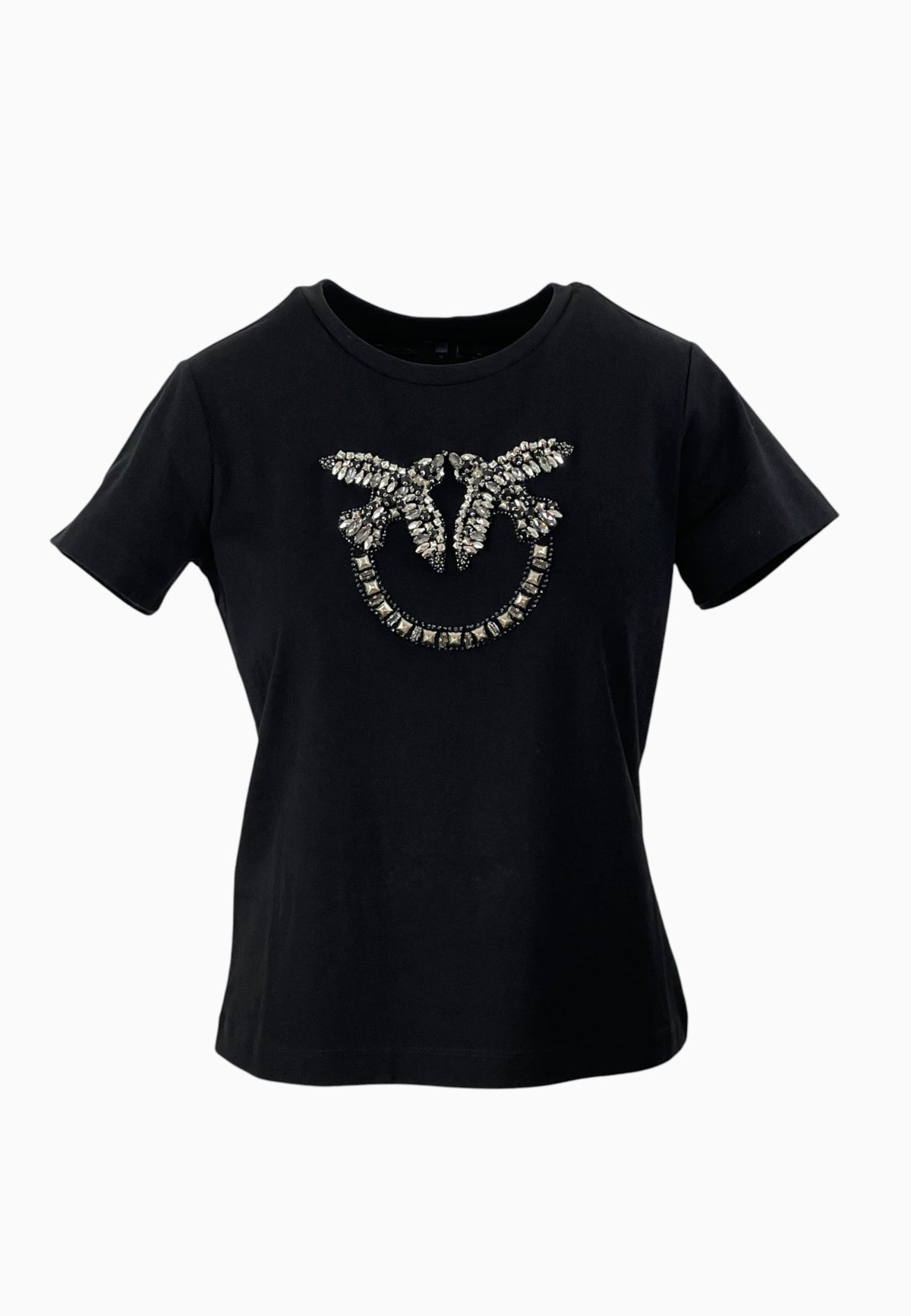 PINKO QUENTIN T-SHIRT LOGO NERO