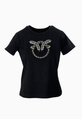PINKO QUENTIN T-SHIRT LOGO NERO