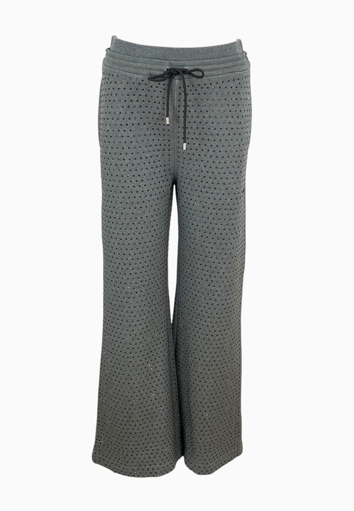 PINKO PASSEGGIATINA PANTALONE FELPA STRASS GREY