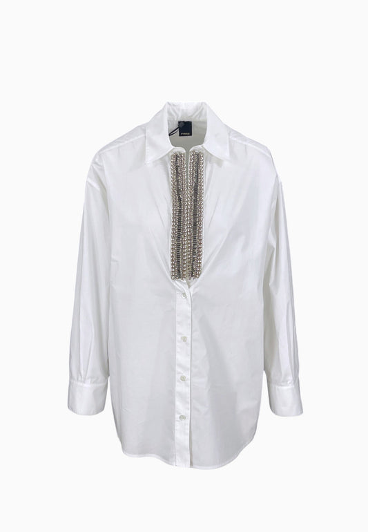 PINKO CAPIRAI CAMICIA RICAMO BIANCO