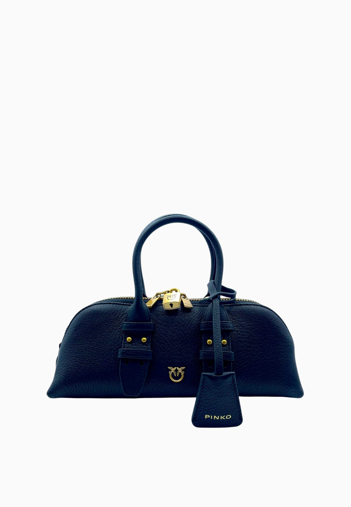 PINKO BOWLING BAG HORIZONTAL NERO ORO
