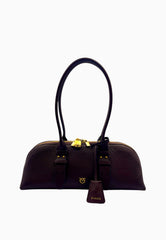 PINKO BOWLING HORIZONTAL BIG BORSA CASTANO