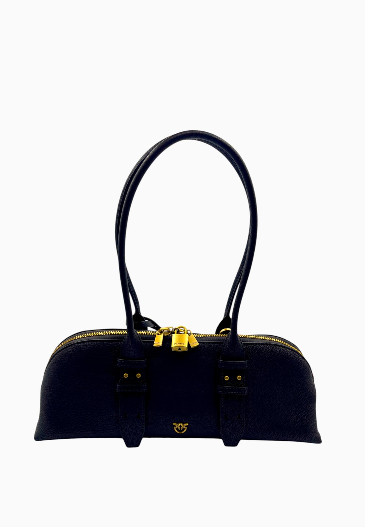 PINKO BOWLING HORIZONTAL BIG BORSA MORO