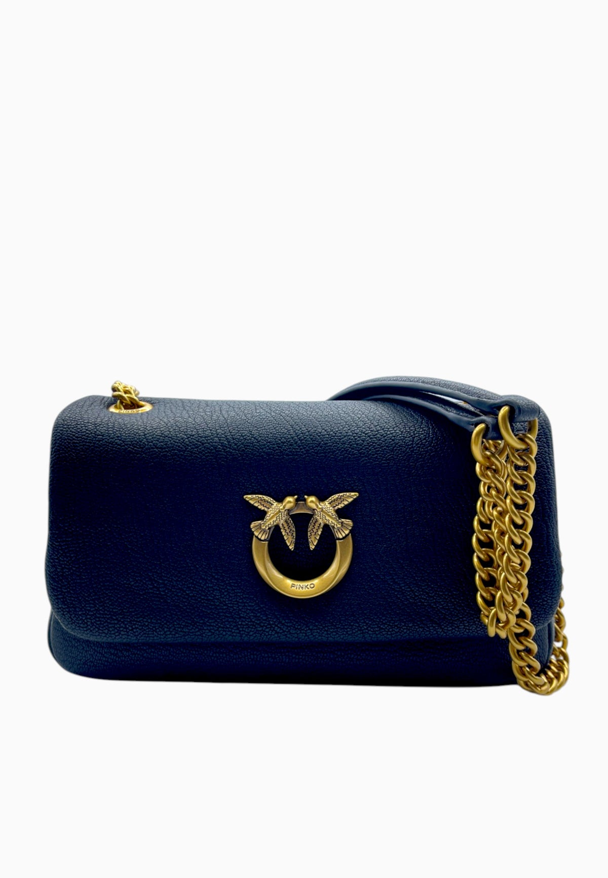 PINKO CLICK SOFT HORIZONTAL BORSA NERO ORO