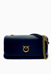 PINKO CLICK SOFT HORIZONTAL BORSA NERO ORO