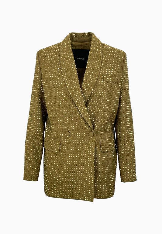 PINKO DELEDDA GIACCA FULL STRASS NOCE