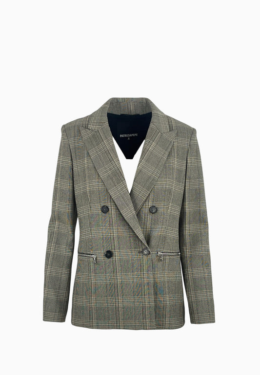 PATRIZIA PEPE GIACCA BROWN CHECK