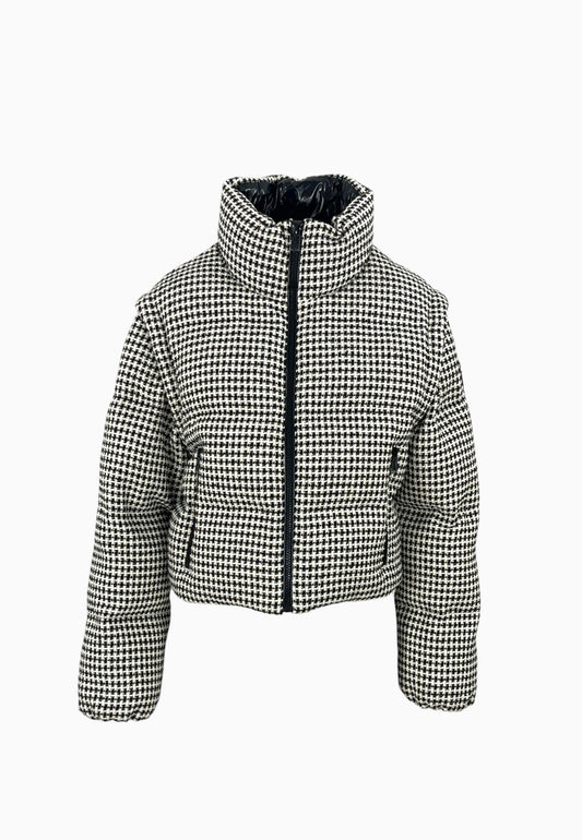 PINKO DABOECIA IMBOTTITO TWEED BIANCO NERO