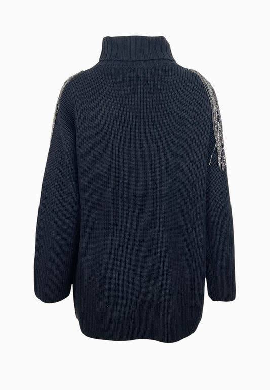 PINKO CAMARO MAGLIA RICAMO NERO