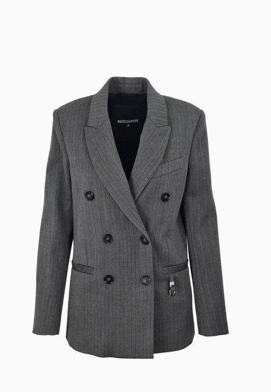 PATRIZIA PEPE GIACCA DOPPIOPETTO SPIGATA GRAY