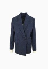 PINKO DELEDDA GIACCA FULL STRASS BLU