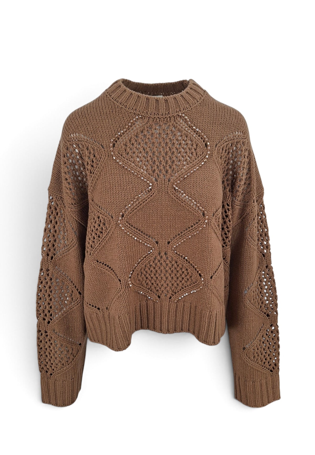 LIU-JO MAGLIA CORTA CON RICAMO CREAM