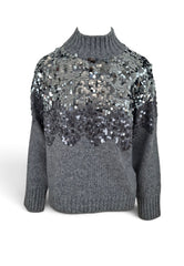 LIU-JO MAGLIA FULL PAILLETTES GRIGIO