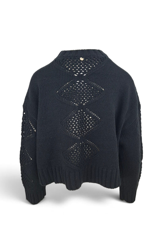 LIU-JO MAGLIA CORTA CON RICAMO NERO