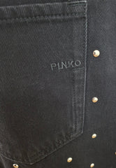 PINKO EMMA EGG JEANS FULL STRASS DENIM BLACK