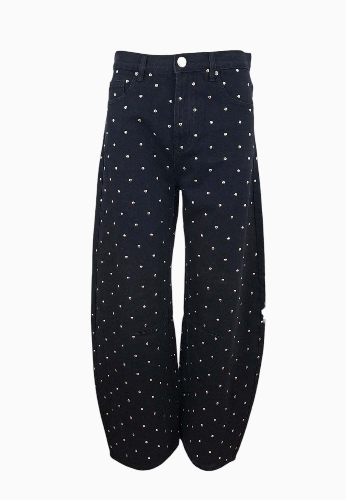 PINKO EMMA EGG JEANS FULL STRASS DENIM BLACK