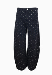PINKO EMMA EGG JEANS FULL STRASS DENIM BLACK