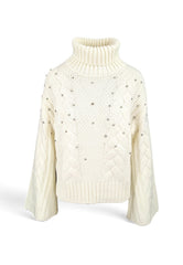 LIU-JO MAGLIA STRASS BIANCO