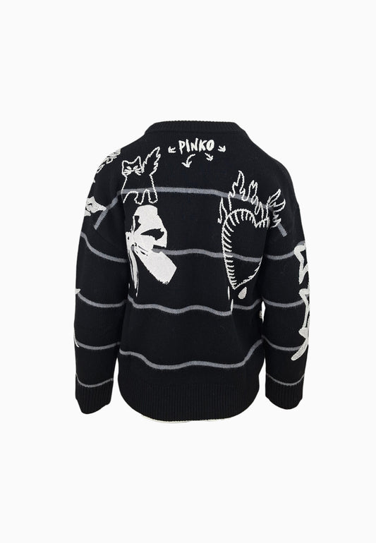 PINKO NUOVA ANDROS MAGLIA NERO GRIGIO