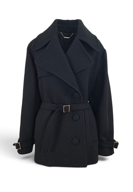 LIU-JO CAPPOTTO CON CINTURA NERO