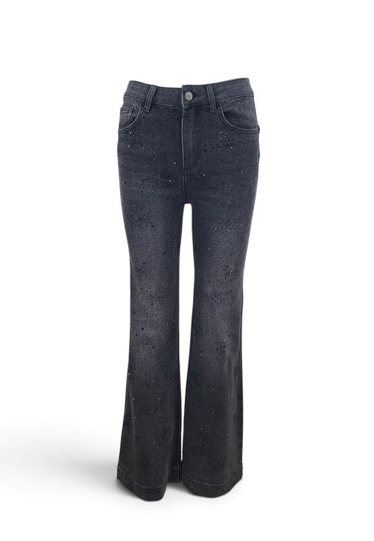 LIU-JO PANTALONE FLARE GAM DENIM BLACK
