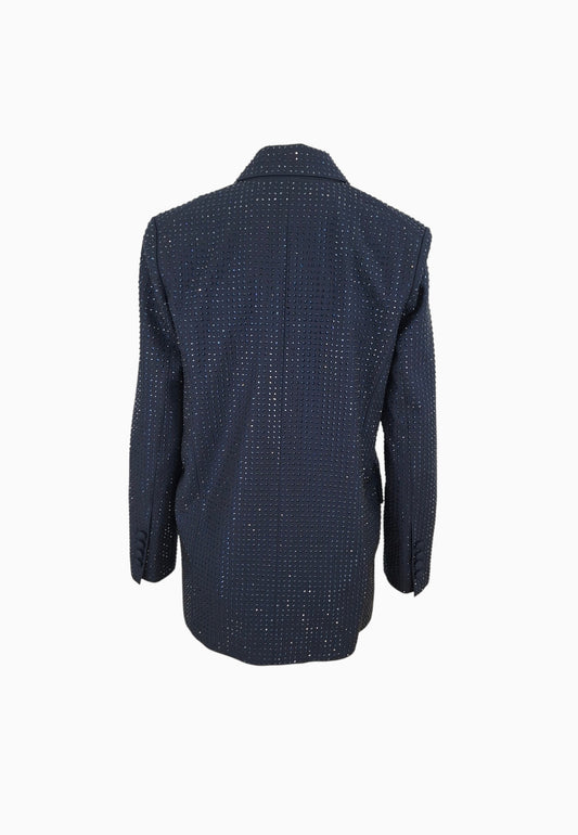 PINKO DELEDDA GIACCA FULL STRASS BLU