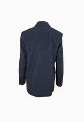 PINKO DELEDDA GIACCA FULL STRASS BLU