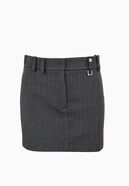PATRIZIA PEPE GONNA MINI SPIGATO GRAY