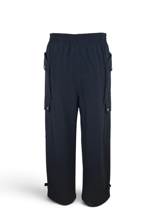 LIU-JO PANTALONE CARGO FLANELLA NERO