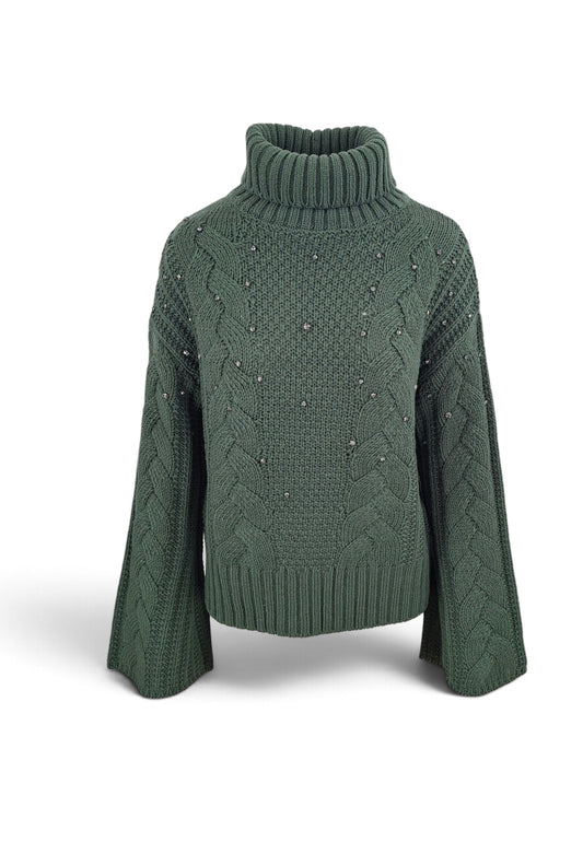 LIU-JO MAGLIA STRASS GREEN