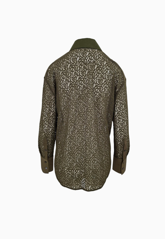 PINKO MAGLIOCCO CAMICIA PIZZO VERDE