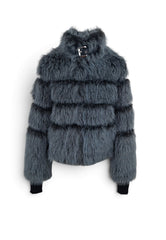 PATRIZIA PEPE BOMBER ECOPELLICCIA BLUE MELANGE