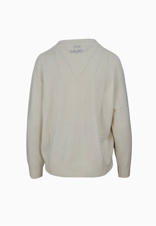 LIU-JO MAGLIA LUCKY BIANCO