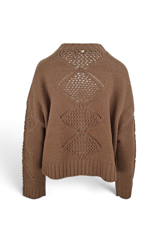 LIU-JO MAGLIA CORTA CON RICAMO CREAM