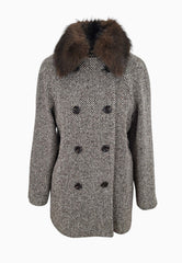 LIU-JO CAPPOTTO COLLO PELO BROWN