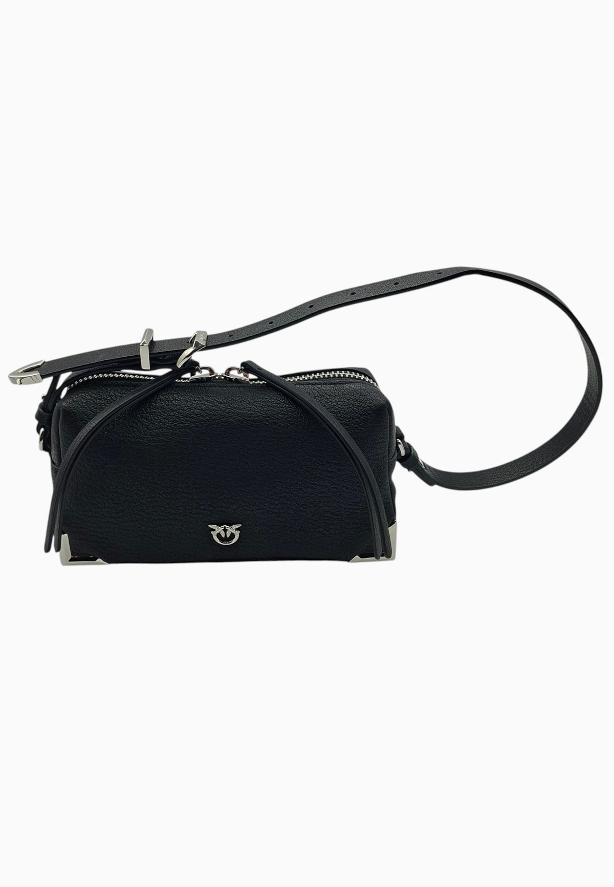 PINKO BAULETTO TRITTICO MINI SHEEP NERO ARGENTO
