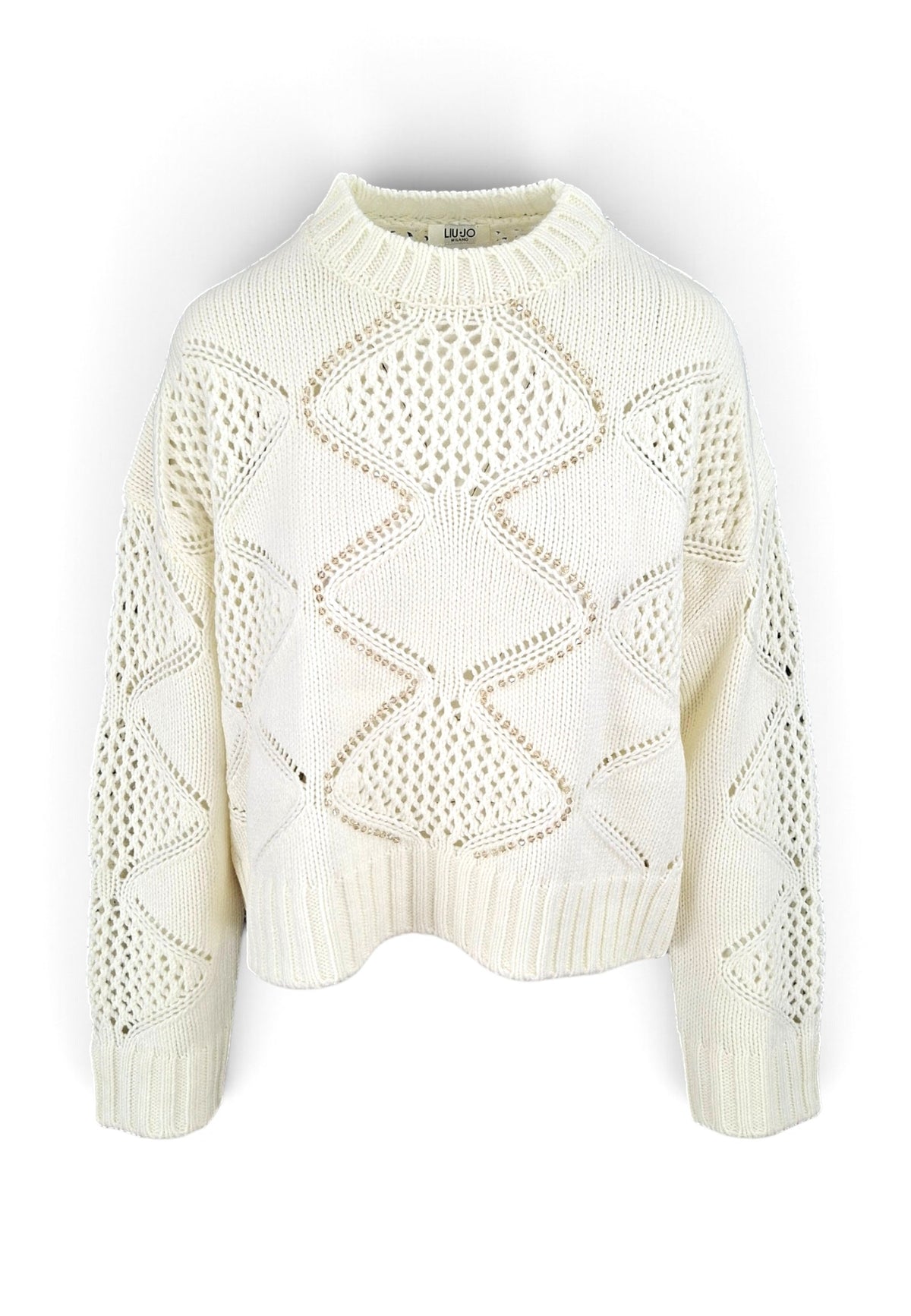 LIU-JO MAGLIA CORTA CON RICAMO BIANCO