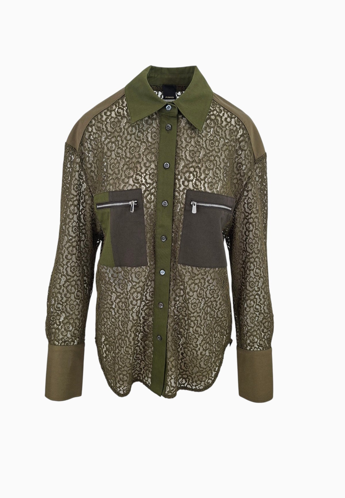 PINKO MAGLIOCCO CAMICIA PIZZO VERDE