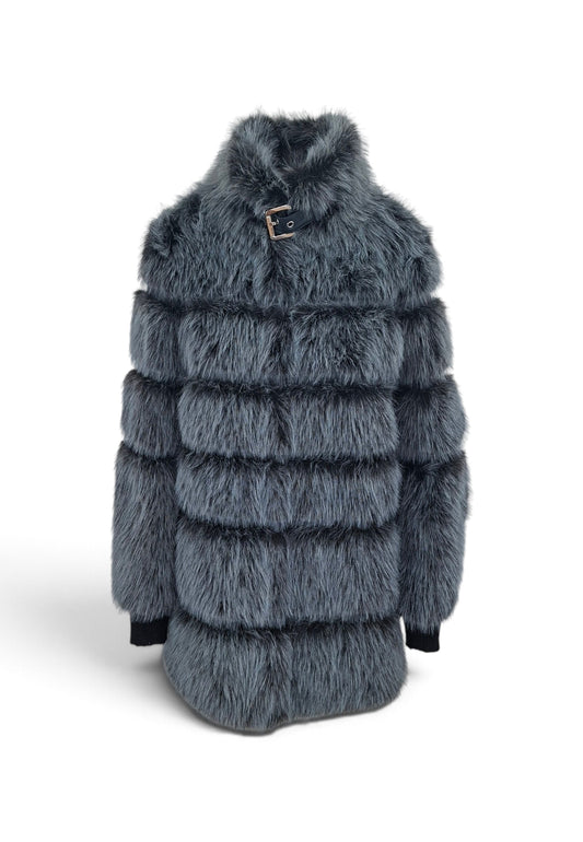 PATRIZIA PEPE ECOPELLICCIA BLUE MELANGE