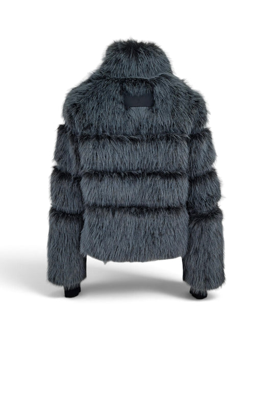 PATRIZIA PEPE BOMBER ECOPELLICCIA BLUE MELANGE