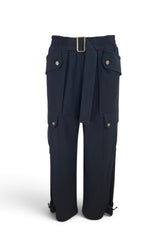 LIU-JO PANTALONE CARGO FLANELLA NERO