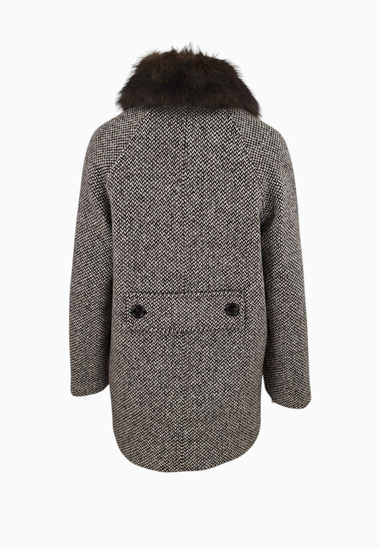 LIU-JO CAPPOTTO COLLO PELO BROWN